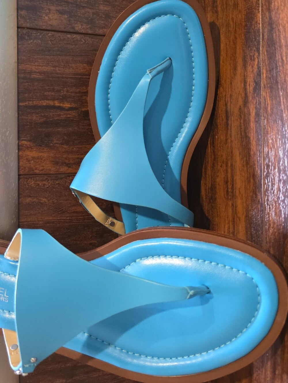 MICHAEL Michael Kors Turquoise Blue T-Strap Sandals